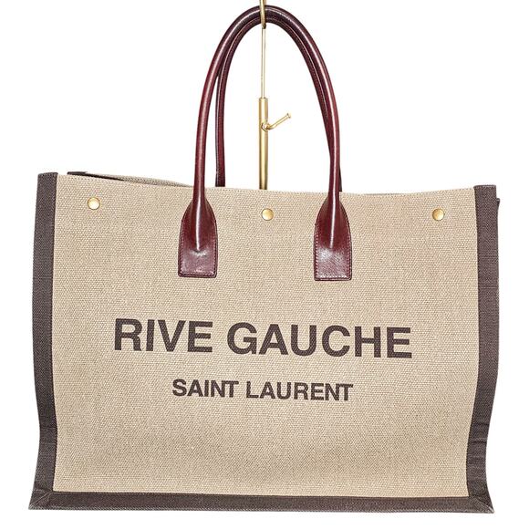 Saint Laurent Rive Gauche tote bag in natural linen - Picture 1 of 15